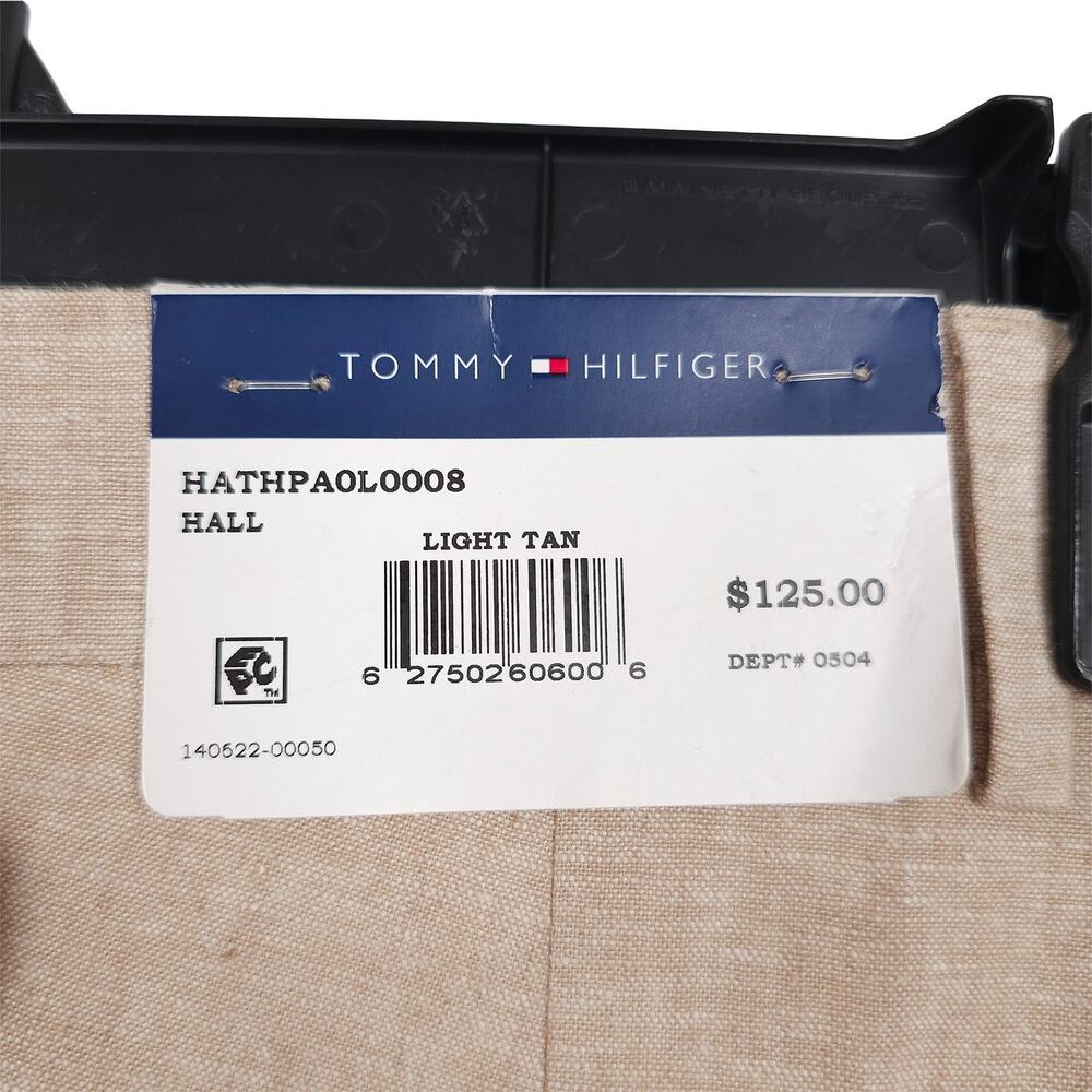 Tommy Hilfiger Mens Modern Fit Dress Pants 30x30 Tan Solid Linen Cotton Blend - Picture 11 of 11